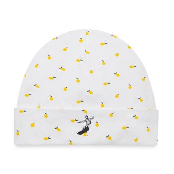 Snowboarding - Baby Premium Organic Mütze - Weiß/Zitronengelb - Vorne