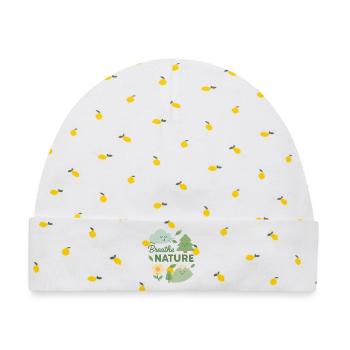 Atmen Sie die Natur - Baby Premium Organic Mütze - Weiß/Zitronengelb - Vorne