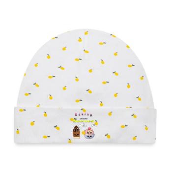 Backen hinter den Kulissen Cartoon Design - Baby Premium Organic Mütze - Weiß/Zitronengelb - Vorne
