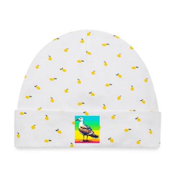 Möwe - Baby Premium Organic Mütze - Weiß/Zitronengelb - Vorne