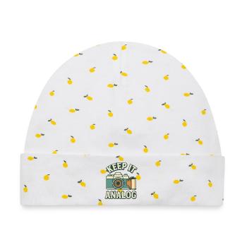 Bleib analog - Baby Premium Organic Mütze - Weiß/Zitronengelb - Vorne