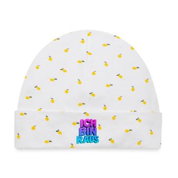 Ich Bin Raus 3D Gradient - Baby Premium Organic Mütze - Weiß/Zitronengelb - Vorne