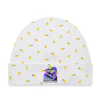 Außerirdischer Skater jenseits der Erde - Baby Premium Organic Mütze - Weiß/Zitronengelb - Vorne