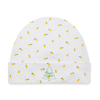 Buon Natale Tannenbaum Weihnachtsdesign - Baby Premium Organic Mütze - Weiß/Zitronengelb - Vorne
