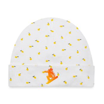 Snowboard Stil für jeden Anlass - Baby Premium Organic Mütze - Weiß/Zitronengelb - Vorne