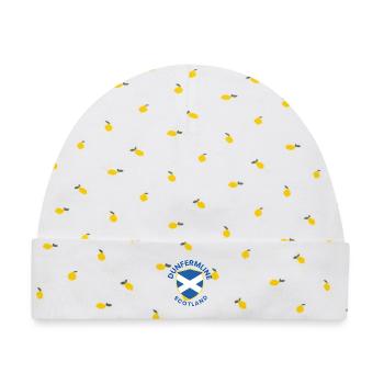 Dunfermline Scottish Shield-Design - Baby Premium Organic Mütze - Weiß/Zitronengelb - Vorne