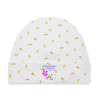 Schulkind Erstklassig  - Baby Premium Organic Mütze - Weiß/Zitronengelb - Vorne