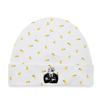 Adler im Anzug – Leadership Tier Design - Baby Premium Organic Mütze - Weiß/Zitronengelb - Vorne