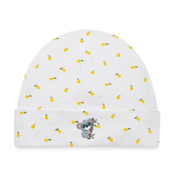 Koala Trendy Sonnenbrille - Baby Premium Organic Mütze - Weiß/Zitronengelb - Vorne