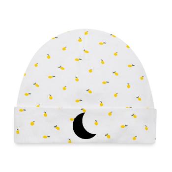 Moon - Baby Premium Organic Mütze - Weiß/Zitronengelb - Vorne