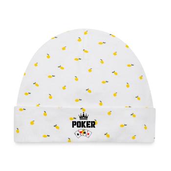 Poker Karten - Baby Premium Organic Mütze - Weiß/Zitronengelb - Vorne