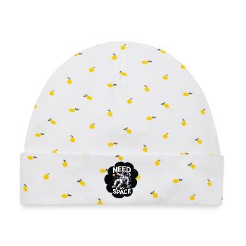 Need My Space Astronaut - Baby Premium Organic Mütze - Weiß/Zitronengelb - Vorne