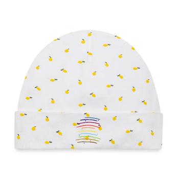 Regenbogenbögen mit Tropfen - Baby Premium Organic Mütze - Weiß/Zitronengelb - Vorne
