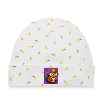 Bieber - Baby Premium Organic Mütze - Weiß/Zitronengelb - Vorne