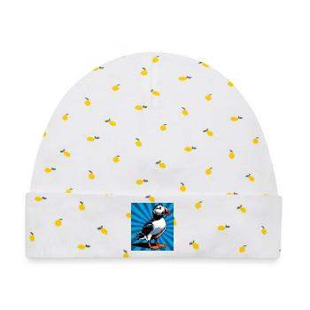 Papageitaucher - Baby Premium Organic Mütze - Weiß/Zitronengelb - Vorne