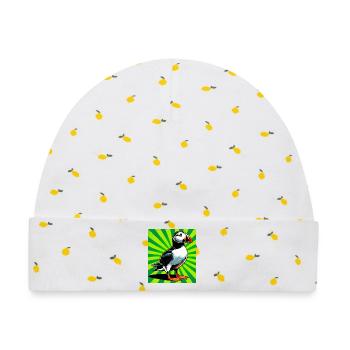 Papageitaucher - Baby Premium Organic Mütze - Weiß/Zitronengelb - Vorne