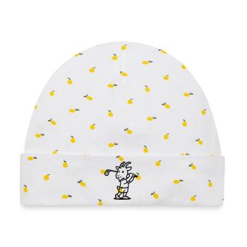 Goat Golf - Baby Premium Organic Mütze - Weiß/Zitronengelb - Vorne