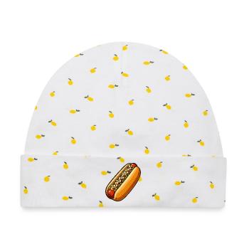 sandwich-1 - Baby Premium Organic Mütze - Weiß/Zitronengelb - Vorne