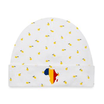 Tschad_Flagge_Afrika - Baby Premium Organic Mütze - Weiß/Zitronengelb - Vorne