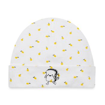 Kawaii-Sandwich - Baby Premium Organic Mütze - Weiß/Zitronengelb - Vorne