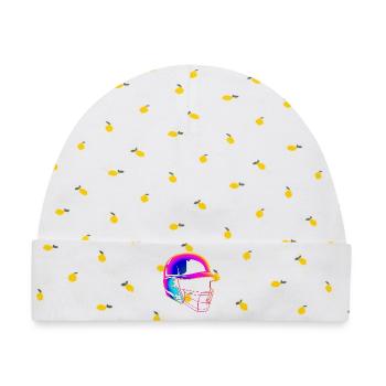 Baseball Helm 80er Jahre Stil - Baby Premium Organic Mütze - Weiß/Zitronengelb - Vorne