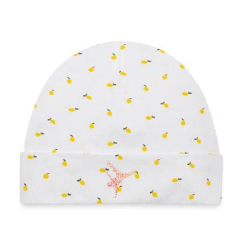 Geschenkidee für einen Hip-Hop-Tänzer mit B-Boying - Baby Premium Organic Mütze - Weiß/Zitronengelb - Vorne