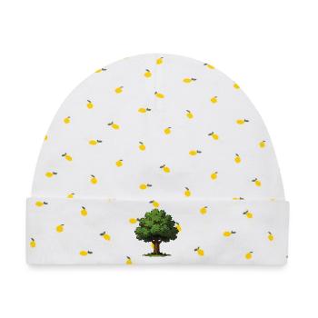 Apfelbaum im Waldstil - Baby Premium Organic Mütze - Weiß/Zitronengelb - Vorne