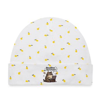 Chat-Desktop-Überlebenden-Deadline - Baby Premium Organic Mütze - Weiß/Zitronengelb - Vorne