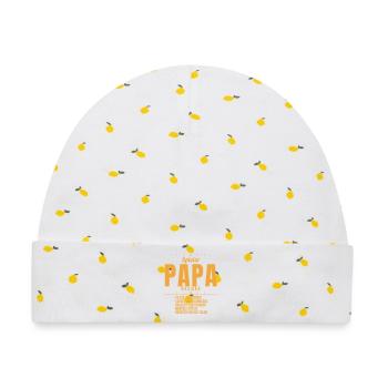 Spieler Papa Deluxe Fußball Vatertag Geschenk - Baby Premium Organic Mütze - Weiß/Zitronengelb - Vorne