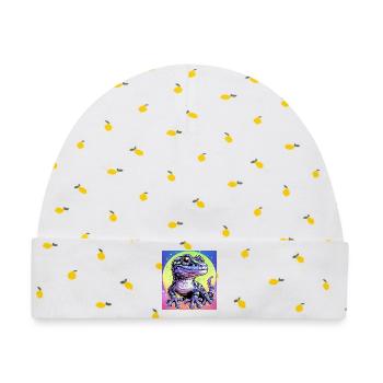 Gecko - Baby Premium Organic Mütze - Weiß/Zitronengelb - Vorne