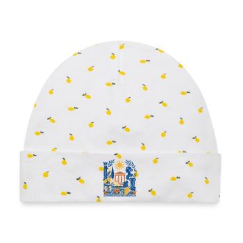 Antike Säulen und Sonne Collage - Baby Premium Organic Mütze - Weiß/Zitronengelb - Vorne