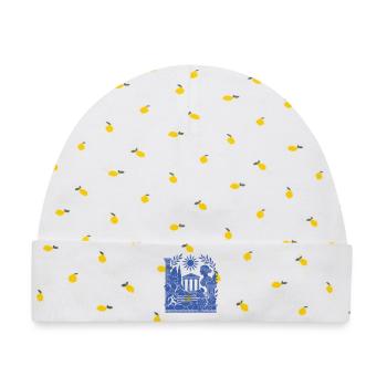 Antike Säulen, Sonne und Trauben - Baby Premium Organic Mütze - Weiß/Zitronengelb - Vorne