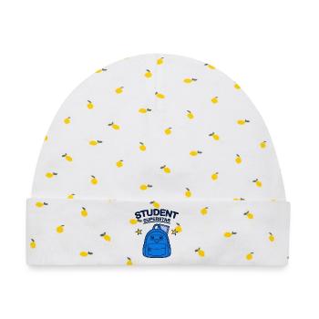 Studenten-Superstar-Design - Baby Premium Organic Mütze - Weiß/Zitronengelb - Vorne