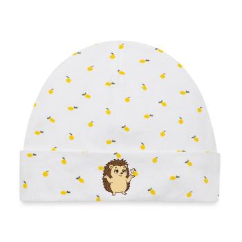 Igel Achselzucken Geste - Baby Premium Organic Mütze - Weiß/Zitronengelb - Vorne