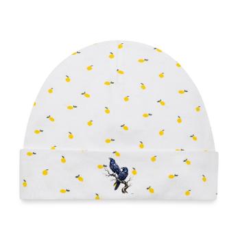 Celtic Ravens Zweig-Design. - Baby Premium Organic Mütze - Weiß/Zitronengelb - Vorne