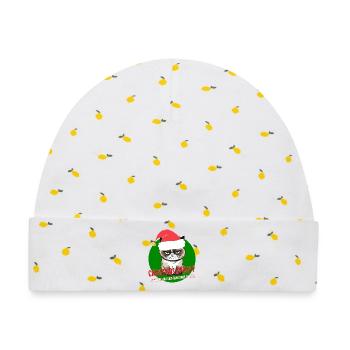 Wütende Weihnachtskatze Weihnachtsstimmung Weihnachtswortspiel - Baby Premium Organic Mütze - Weiß/Zitronengelb - Vorne