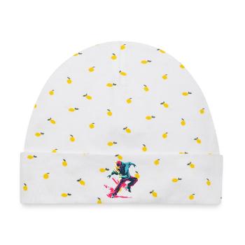 B-Boy Cartoon Stil - Baby Premium Organic Mütze - Weiß/Zitronengelb - Vorne
