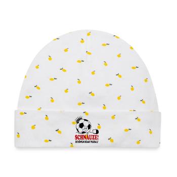 Schnauze Die Königin schaut guckt Fußball - Baby Premium Organic Mütze - Weiß/Zitronengelb - Vorne