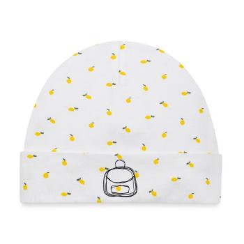 Rucksack handgezeichnet - Baby Premium Organic Mütze - Weiß/Zitronengelb - Vorne