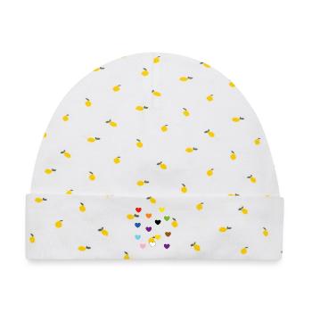 Rainbow Hearts – Inklusive Pride-Farben - Baby Premium Organic Mütze - Weiß/Zitronengelb - Vorne