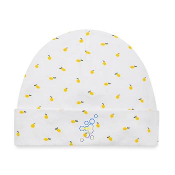 Aspen - Baby Premium Organic Mütze - Weiß/Zitronengelb - Vorne