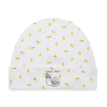 Schneckenpost - Baby Premium Organic Mütze - Weiß/Zitronengelb - Vorne