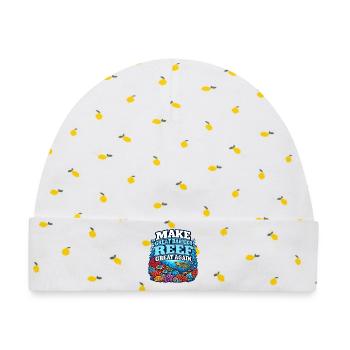 Great Barrier Reef Ozean Wildtierkunst Meereslebewesen - Baby Premium Organic Mütze - Weiß/Zitronengelb - Vorne
