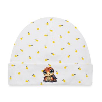Kuschelige Schildkröte Pop Art - Baby Premium Organic Mütze - Weiß/Zitronengelb - Vorne