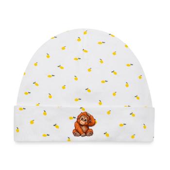 Orang-Utan Kawaii Style – Süßer Affe - Baby Premium Organic Mütze - Weiß/Zitronengelb - Vorne