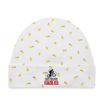 Radlos Fahrradfahrer Fahrradfahrerin Sprüche - Baby Premium Organic Mütze - Weiß/Zitronengelb - Vorne
