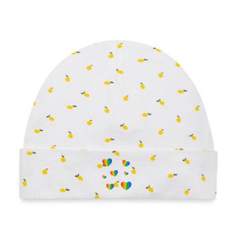 Rainbow Hearts LGBT-Stolz - Baby Premium Organic Mütze - Weiß/Zitronengelb - Vorne