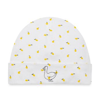 Gans verärgert 2 - Baby Premium Organic Mütze - Weiß/Zitronengelb - Vorne