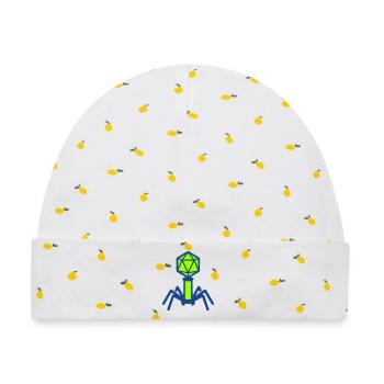 Bakteriophage Virus Icon - Baby Premium Organic Mütze - Weiß/Zitronengelb - Vorne