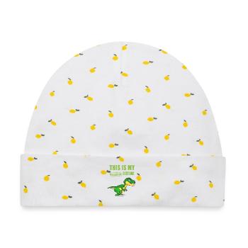 Dinosaurier Kostüm Fasching verkleiden humor funny - Baby Premium Organic Mütze - Weiß/Zitronengelb - Vorne